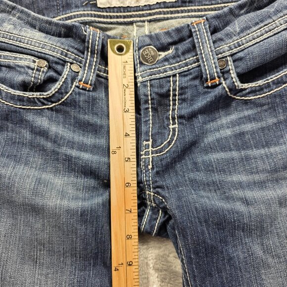 BKE Denim Stella Jeans Womens 26 Blue Straight Leg Raw Hem Stretch Style BPL1404 - Picture 10 of 12